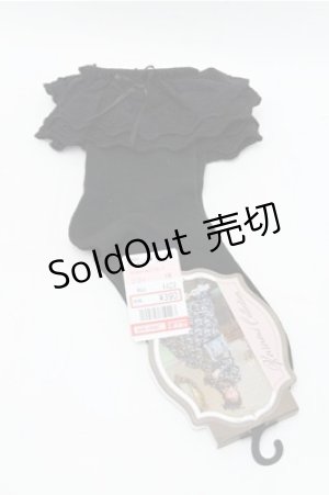 画像: Kurumi Collaboration / ECkurumiCSレース ソックス  黒 S-26-02-08-019-LO-ZA-HR-ZS