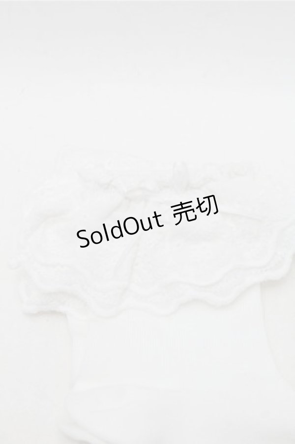 画像2: Kurumi Collaboration / ECkurumiCSレース ソックス  白 S-26-02-08-020-LO-ZA-HR-ZS (2)