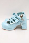 画像2: axes femme kawaii / ダブルリボンスカラップパンプス L サックス S-26-02-08-027-AX-SH-HR-ZS (2)