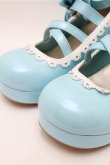 画像4: axes femme kawaii / ダブルリボンスカラップパンプス L サックス S-26-02-08-027-AX-SH-HR-ZS (4)