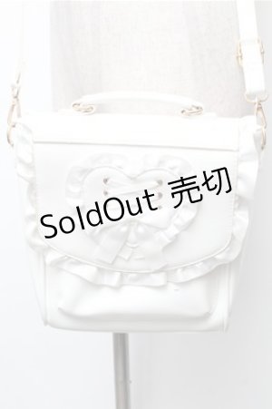 画像: Amavel / ハートフリルレースアップバッグ  白 S-26-02-08-030-CA-BG-HR-ZS