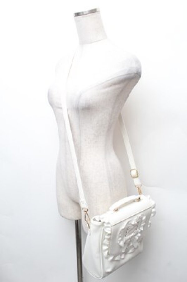 画像3: Amavel / ハートフリルレースアップバッグ  白 S-26-02-08-030-CA-BG-HR-ZS (3)