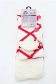 画像2: Lovely Tency / 眞白ありすコラボ/編み上げリボン風いちご柄オーバーニーソックス  オフ S-26-02-08-004-LO-AC-HR-ZS (2)