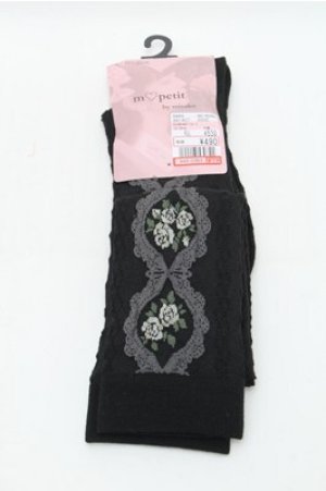 画像: m petit by misako / ECAMOVKバラレースソックス  黒 S-26-02-08-005-LO-ZA-HR-ZS