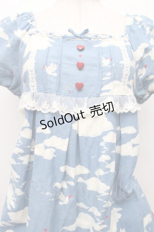 画像3: Innocent World / チェスキークルムロフワンピース  サックス S-26-02-09-037-IW-OP-AS-ZS (3)