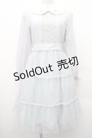 画像: axes femme POETIQUE / チュールレイヤードワンピース  グレーｘミント S-26-02-09-039-AX-OP-HR-ZS