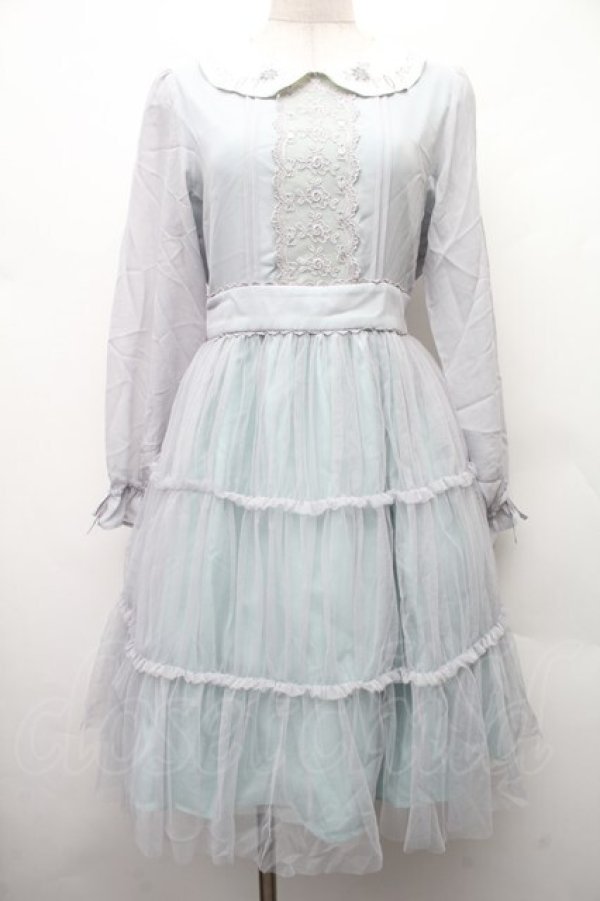画像1: axes femme POETIQUE / チュールレイヤードワンピース  グレーｘミント S-26-02-09-039-AX-OP-HR-ZS (1)