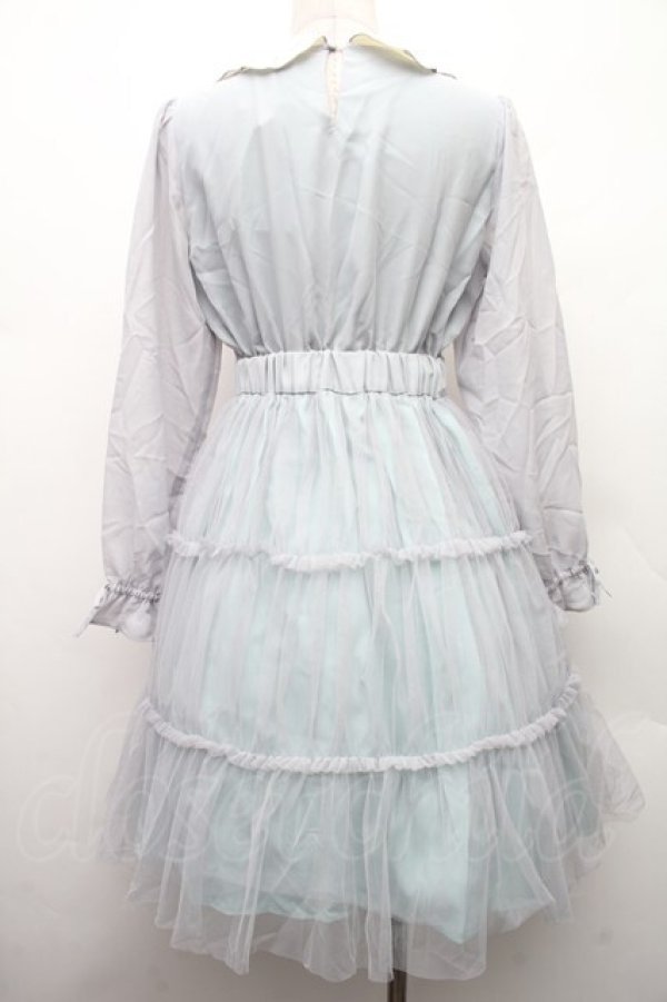 画像2: axes femme POETIQUE / チュールレイヤードワンピース  グレーｘミント S-26-02-09-039-AX-OP-HR-ZS (2)