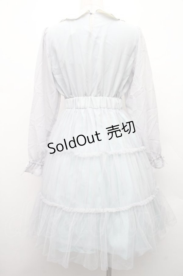画像2: axes femme POETIQUE / チュールレイヤードワンピース  グレーｘミント S-26-02-09-039-AX-OP-HR-ZS (2)