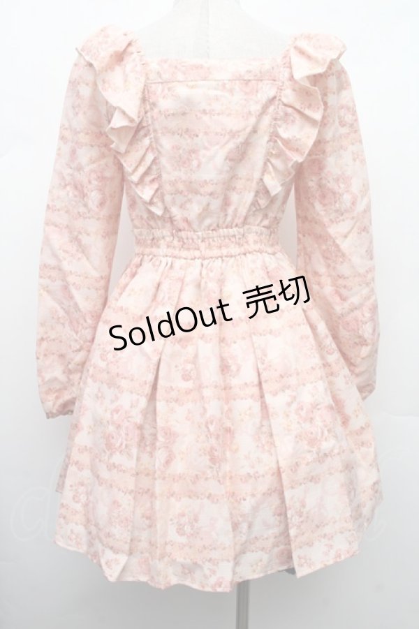 画像2: LIZ LISA / フロント編み上げローズ柄ワンピース 0 ピンク S-26-02-09-045-LO-OP-HR-ZS (2)