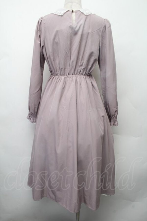 画像2: axes femme kawaii / 襟デザインロング長袖ワンピース  グレー S-26-02-09-052-AX-OP-HR-ZS (2)