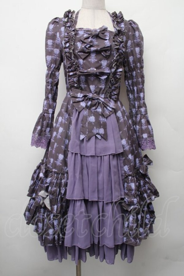 画像1: ATELIER PIERROT / Rosy Bouquet Dress  パープル S-26-02-09-053-EL-OP-AS-ZS (1)