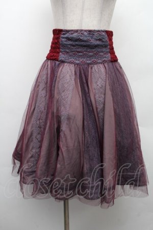 画像: OZZ ANGELO / チュールレイヤードリバーシブルスカート  ワインｘグレー S-26-02-09-060-OO-SK-HR-ZS