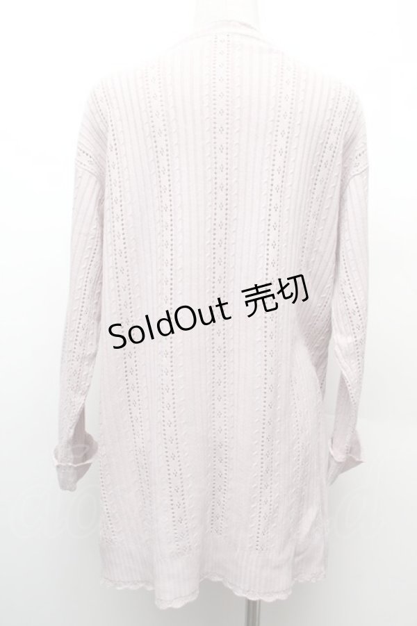 画像2: axes femme / 花刺繍ロングニットカーディガン  ピンク S-26-02-09-008-AX-TO-HR-ZS (2)