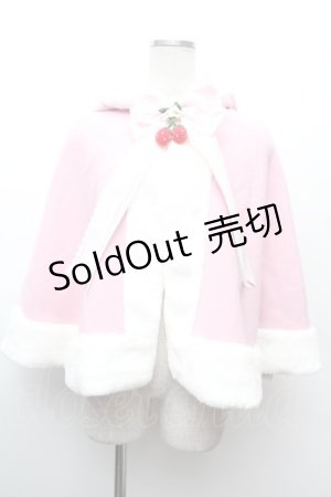 画像: BABY,THE STARS SHINE BRIGHT / ゆらゆらいちごのうさみみファーケープ  ピンク S-26-02-09-009-BA-JA-AS-ZS