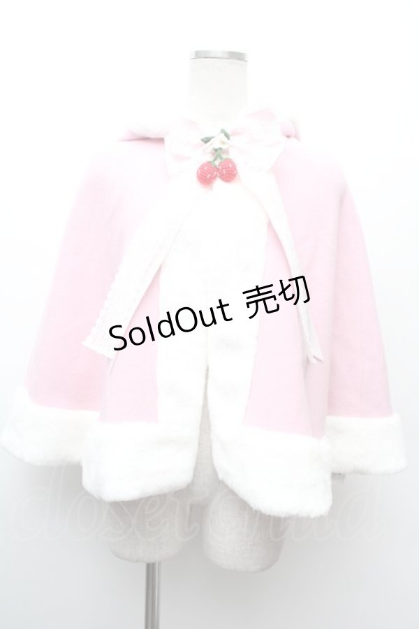 画像1: BABY,THE STARS SHINE BRIGHT / ゆらゆらいちごのうさみみファーケープ  ピンク S-26-02-09-009-BA-JA-AS-ZS (1)