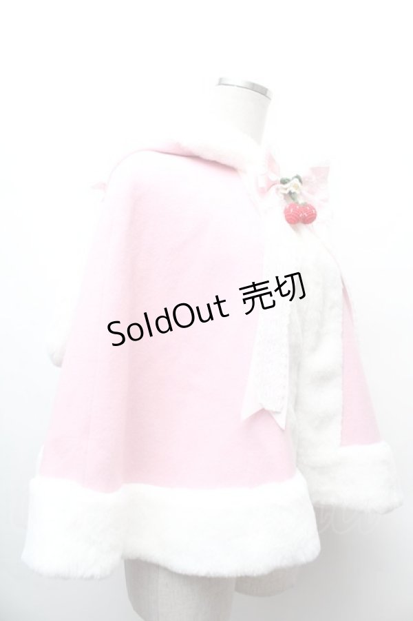 画像3: BABY,THE STARS SHINE BRIGHT / ゆらゆらいちごのうさみみファーケープ  ピンク S-26-02-09-009-BA-JA-AS-ZS (3)