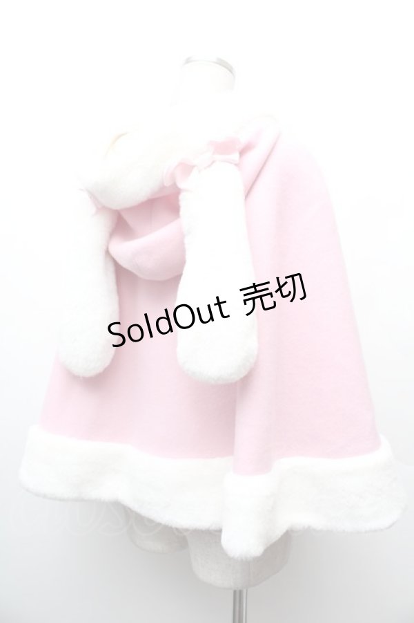 画像4: BABY,THE STARS SHINE BRIGHT / ゆらゆらいちごのうさみみファーケープ  ピンク S-26-02-09-009-BA-JA-AS-ZS (4)