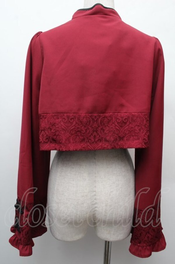 画像2: axes femme kawaii / チャイナ釦ボレロ  ワイン S-26-02-09-014-AX-TO-HR-ZS (2)
