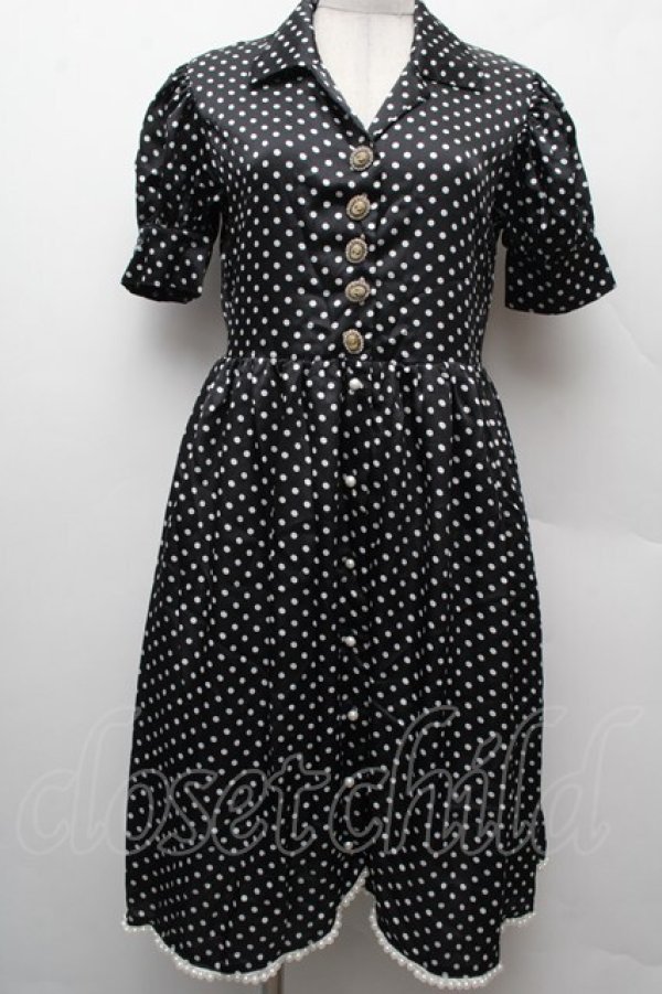 画像1: Swankiss / DOTパールワンピース  黒ｘ白 S-26-02-09-017-CA-OP-HR-ZS (1)