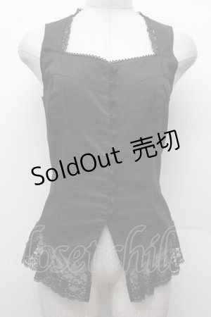 画像: MIHO MATSUDA / 裾レースビスチェ  黒 S-26-02-09-018-GO-BL-HR-ZS