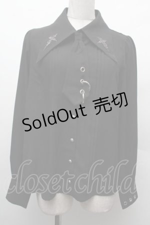 画像: Amavel / Gothic Punk Nostalgic シャツブラウス  黒 S-26-02-09-019-CA-BL-HR-ZS