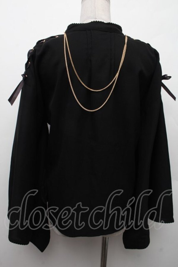 画像2: Amavel / 胡蝶の花遊び和風ブラウス  黒 S-26-02-09-021-CA-BL-AS-ZS (2)