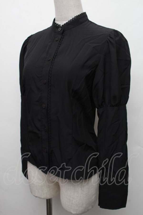 画像3: Kurumi Collaboration / KRデシンジゴスリブラウス SS 黒 S-26-02-09-023-LO-BL-HR-ZS (3)