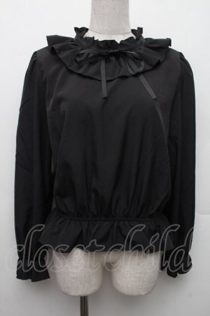 画像: m petit by misako / フリルペプラムブラウス L 黒 S-26-02-09-024-LO-BL-HR-ZS