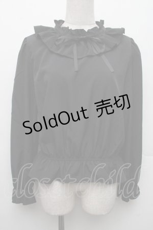 画像: m petit by misako / フリルペプラムブラウス L 黒 S-26-02-09-024-LO-BL-HR-ZS