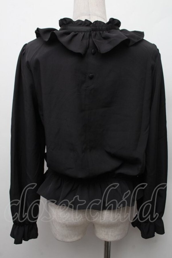 画像2: m petit by misako / フリルペプラムブラウス L 黒 S-26-02-09-024-LO-BL-HR-ZS (2)