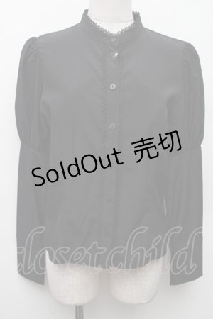 画像: Kurumi Collaboration / KRデシンジゴスリブラウス S 黒 S-26-02-09-025-LO-BL-HR-ZS