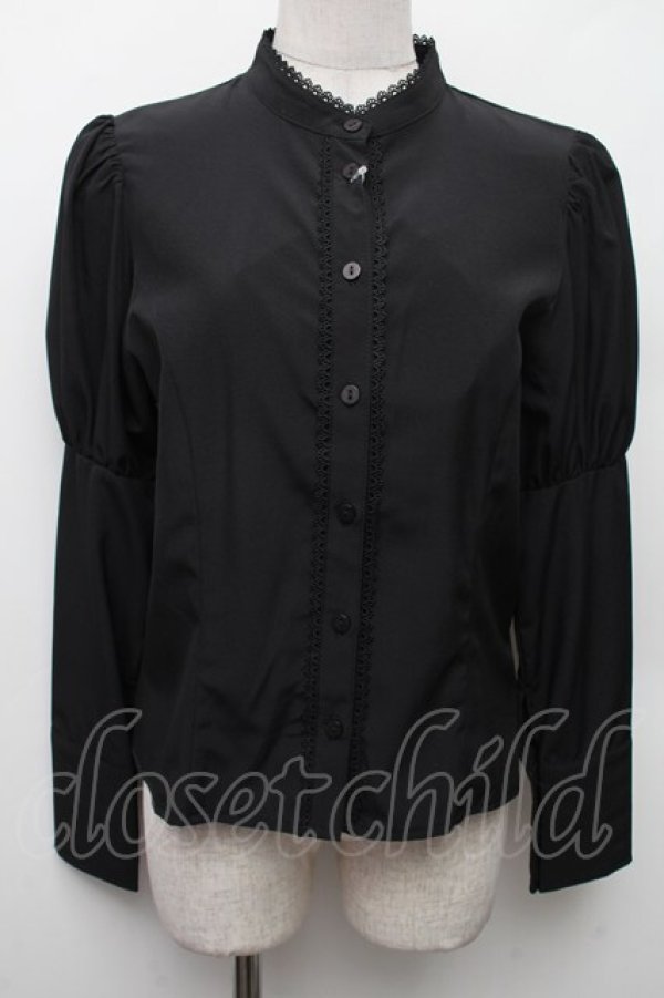 画像1: Kurumi Collaboration / KRデシンジゴスリブラウス S 黒 S-26-02-09-025-LO-BL-HR-ZS (1)