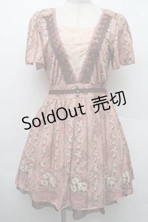 画像: axes femme / ローズストライプワンピース  ピンク S-26-02-09-030-AX-OP-HR-ZS