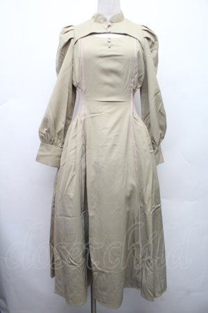 画像: axes femme POETIQUE / デコルテ開きラインワンピース  グリーン S-26-02-09-034-AX-OP-HR-ZS