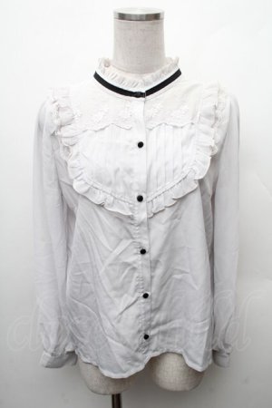 画像: axes femme / フロントレースハイネックブラウス  グレー S-26-02-10-035-AX-BL-HR-ZS