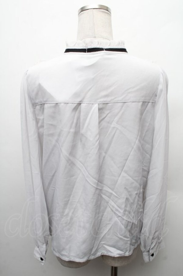 画像2: axes femme / フロントレースハイネックブラウス  グレー S-26-02-10-035-AX-BL-HR-ZS (2)