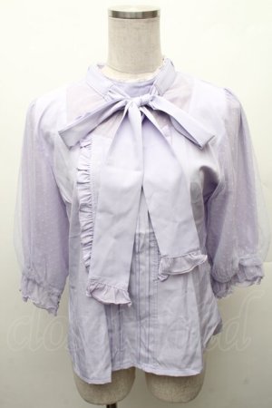 画像: axes femme POETIQUE / チュールパフ袖トップス  ラベンダー S-26-02-10-037-AX-TO-HR-ZS