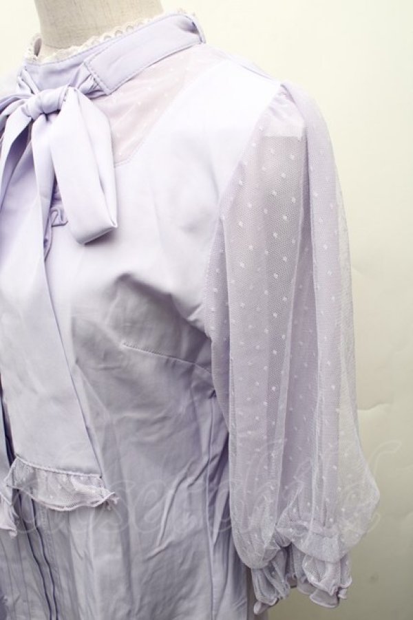 画像3: axes femme POETIQUE / チュールパフ袖トップス  ラベンダー S-26-02-10-037-AX-TO-HR-ZS (3)