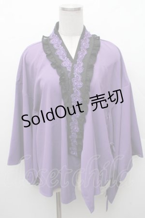 画像: Chalmiere / 和風ブラウス  パープル S-26-02-10-038-0-BL-HR-ZS