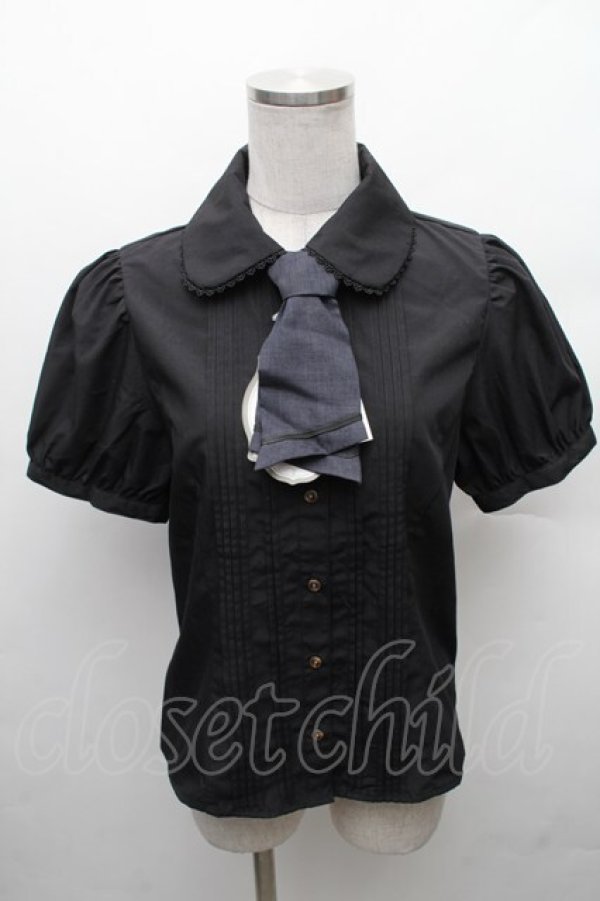 画像1: Kurumi Collaboration / マリンアカデミアブラウス M 黒 S-26-02-10-042-LO-BL-HR-ZS (1)