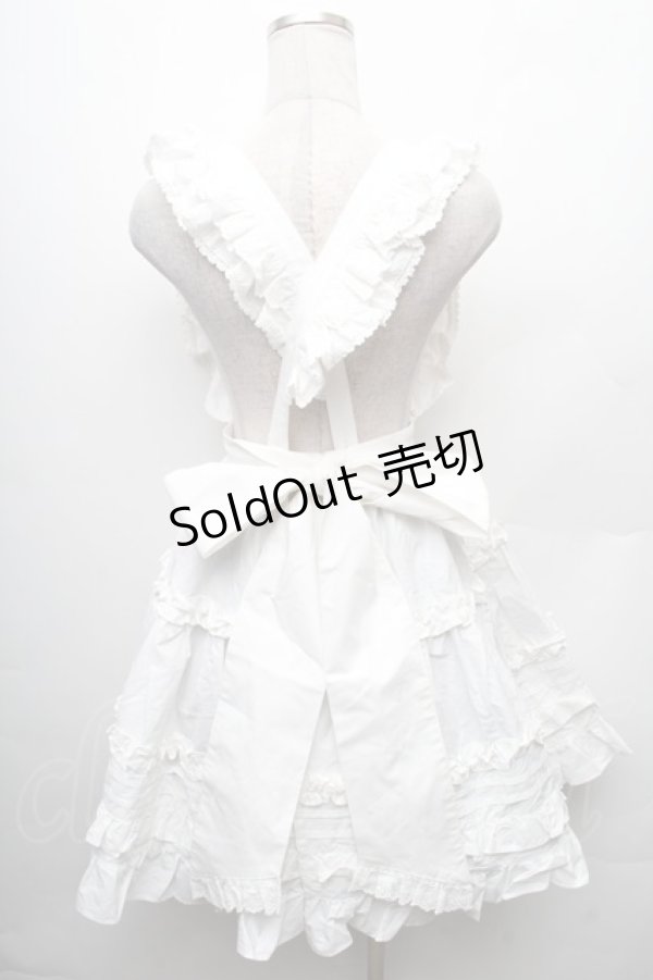 画像2: Chalmiere / コットンフリルエプロン  白 S-26-02-10-046-0-ZA-AS-ZS (2)
