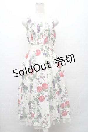 画像: axes femme / シーズナルフルーツ柄ジャンパースカート  オフ S-26-02-10-047-AX-OP-AS-ZS