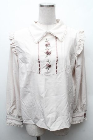 画像: axes femme / ローズリボンブラウスプルオーバー  ベージュ S-26-02-10-049-AX-BL-HR-ZS