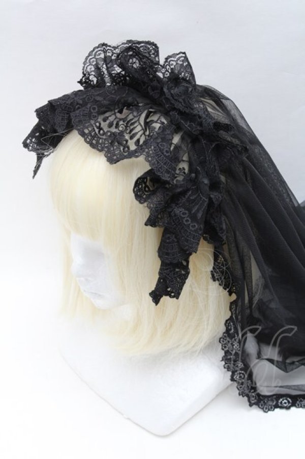 画像1: LOLITA / カチューシャ  黒 S-26-02-10-007-LO-BL-AS-ZS (1)