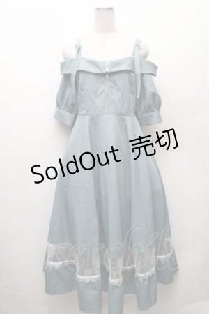 画像: axes femme / オフショル風ストライプワンピース  ミント S-26-02-10-057-AX-OP-HR-ZS