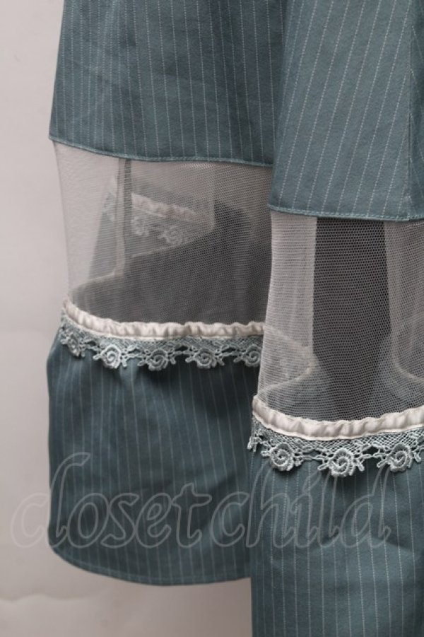 画像5: axes femme / オフショル風ストライプワンピース  ミント S-26-02-10-057-AX-OP-HR-ZS (5)