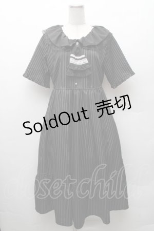 画像: axes femme / ジャボブローチ付ワンピース  黒 S-26-02-10-060-AX-OP-HR-ZS