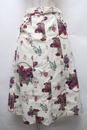 画像: axes femme / バスケットブーケ柄スカート  オフ S-26-02-10-062-AX-SK-AS-ZS