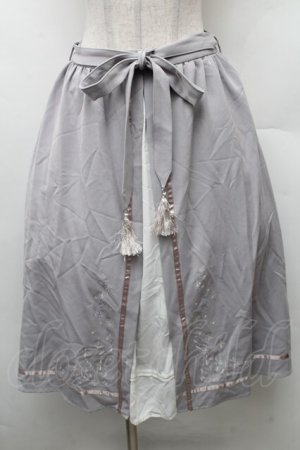 画像: axes femme / スノー刺繍スカート  グレー S-26-02-10-065-AX-SK-HR-ZS